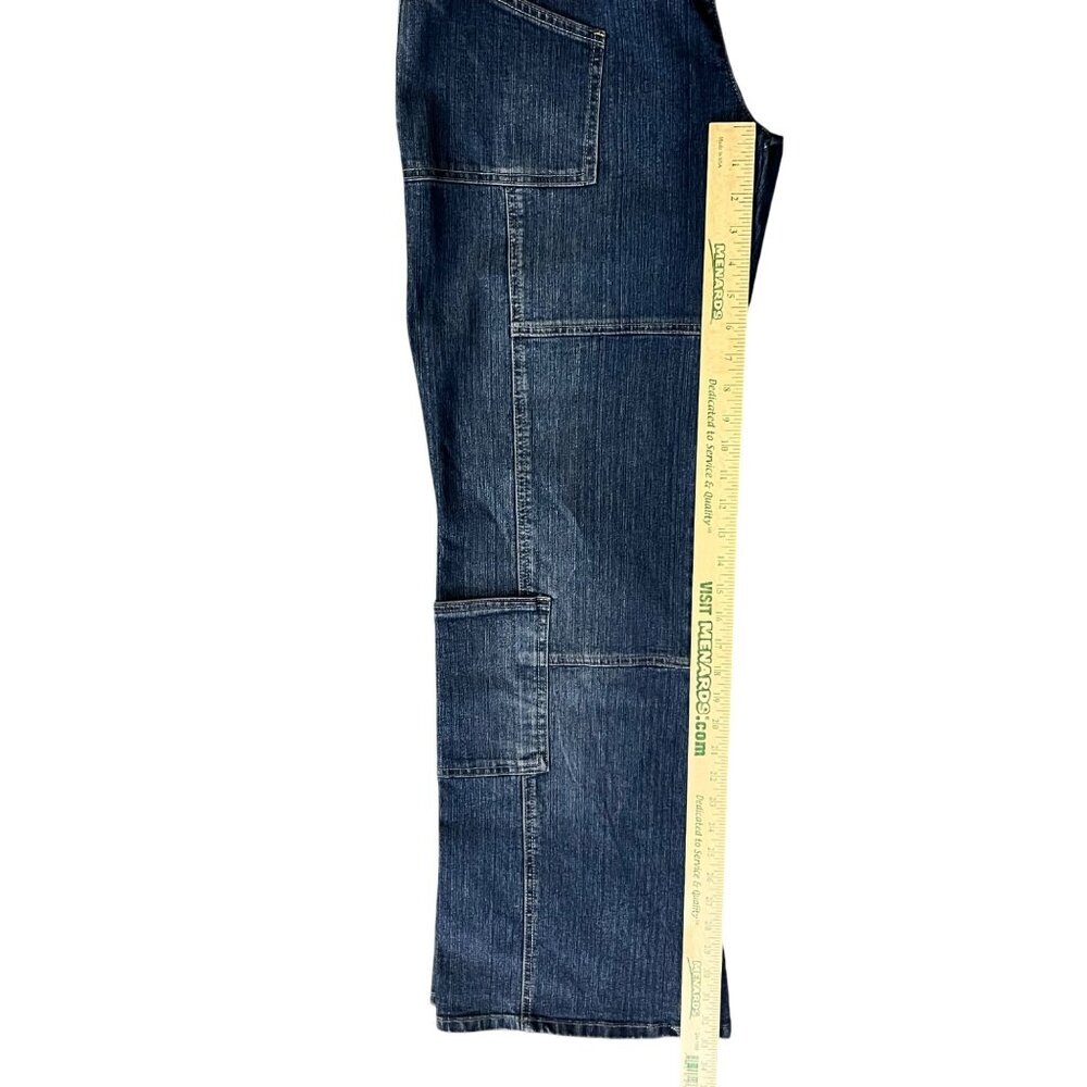 Vintage Ramilee Maternity Cargo Jeans Size 3 M/L 10/12? Stretch Denim Blue Used - Picture 8 of 16